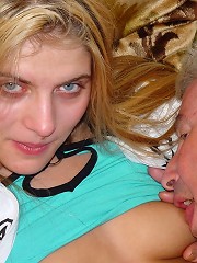 Teen blonde loves to suck seniors